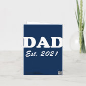 Dad custom established date navy blue white modern karte (Rückseite)