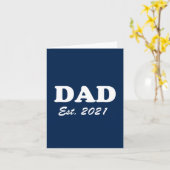 Dad custom established date navy blue white modern karte (Gelbe Blume)