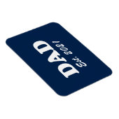 Dad custom established date navy blue white modern magnet (Rechte Seite)