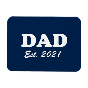 Dad custom established date navy blue white modern magnet