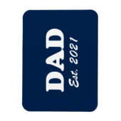 Dad custom established date navy blue white modern magnet (Vertikal)