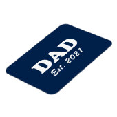 Dad custom established date navy blue white modern magnet (Linke Seite)