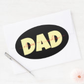 Dad Customized children name Ovaler Aufkleber (Umschlag)