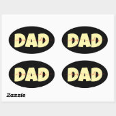 Dad Customized children name Ovaler Aufkleber (Blatt)