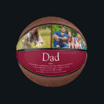 Dad Daddy Father Definition Photos Fun Burgundy Mini Basketball<br><div class="desc">Personalise the 2 photos and definition for your special fun dad, father, daddy or papa to create a unique gift for Father's day, birthdays, Christmas or any day you want to show how much he means to you. A perfect way to show him how amazing he is every day. Designed...</div>
