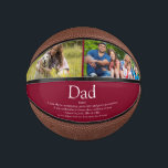 Dad Daddy Father Definition Photos Fun Burgundy Mini Basketball<br><div class="desc">Personalise the 2 photos and definition for your special fun dad, father, daddy or papa to create a unique gift for Father's day, birthdays, Christmas or any day you want to show how much he means to you. A perfect way to show him how amazing he is every day. Designed...</div>