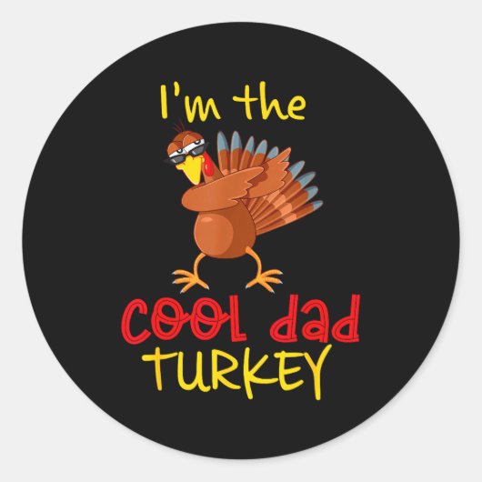 Dad Daddy Turkey Matching Family Group Thanksgivin Runder Aufkleber (Vorderseite)