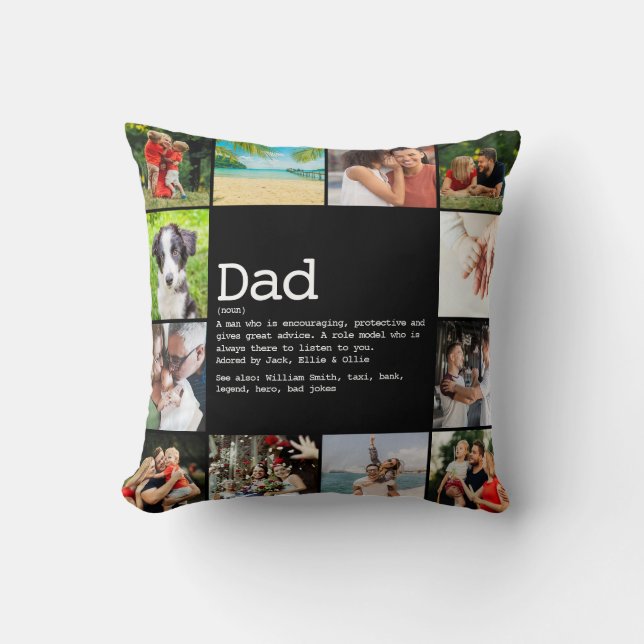 DAD DEFINITION FOTO KLEBUNG FATHER's DAY Kissen (Vorderseite)