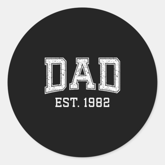 Dad Est 1982 Dad D Fathers Day Ized  Runder Aufkleber (Vorderseite)