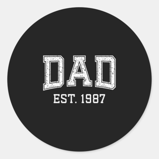 Dad Est 1987 Dad D Fathers Day Ized  Runder Aufkleber (Vorderseite)