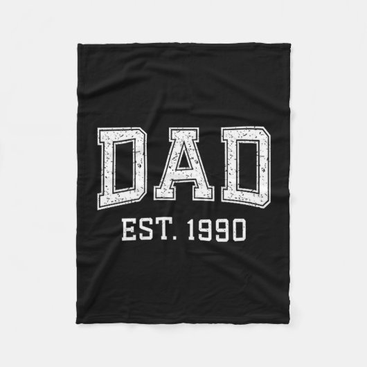 Dad Est 1990 Dad D Fathers Day Ized Fleecedecke (Vorderseite)