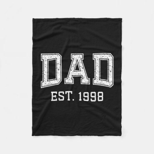 Dad Est 1998 Dad D Fathers Day Ized  Fleecedecke (Vorderseite)