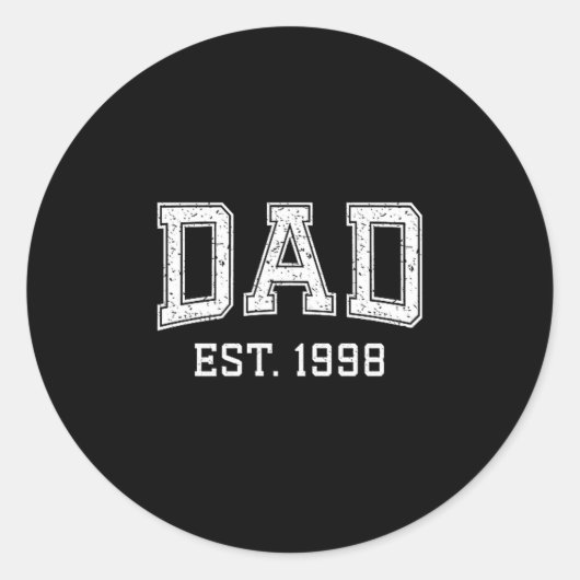 Dad Est 1998 Dad D Fathers Day Ized  Runder Aufkleber (Vorderseite)