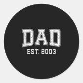 Dad Est 2003 Dad D Fathers Day Ized Runder Aufkleber (Vorderseite)