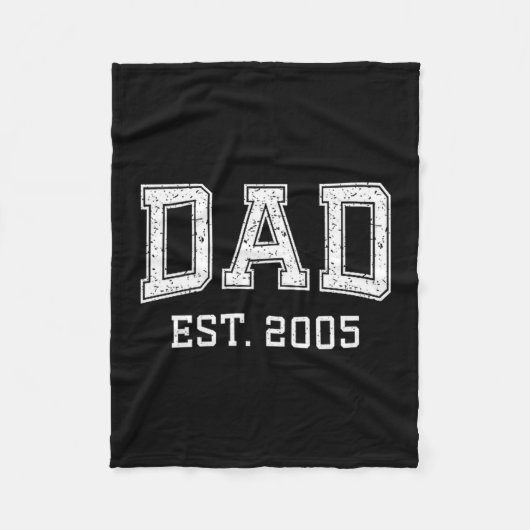 Dad Est 2005 Dad D Fathers Day Ized  Fleecedecke (Vorderseite)