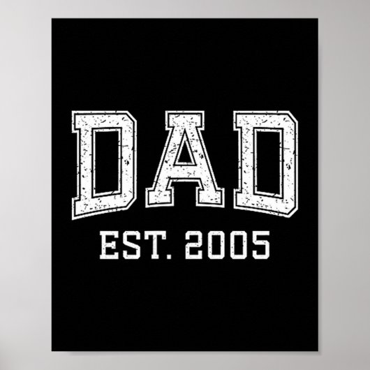 Dad Est 2005 Dad D Fathers Day Ized  Poster (Vorne)
