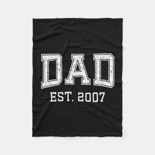 Dad Est 2007 Dad D Fathers Day Ized  Fleecedecke (Vorderseite)