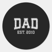 Dad Est 2010 Dad D Fathers Day Ized  Runder Aufkleber (Vorderseite)