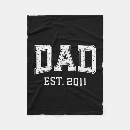 Dad Est 2011 Dad D Fathers Day Ized  Fleecedecke (Vorderseite)