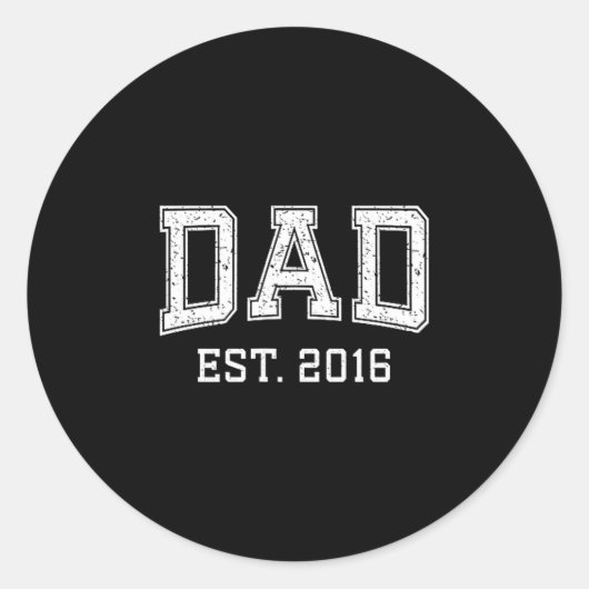 Dad Est 2016 Dad D Fathers Day Ized  Runder Aufkleber (Vorderseite)