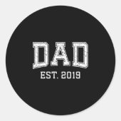 Dad Est 2019 Dad D Fathers Day Ized  Runder Aufkleber (Vorderseite)