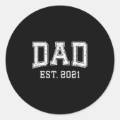 Dad Est 2021 Dad D Fathers Day Ized  Runder Aufkleber (Vorderseite)