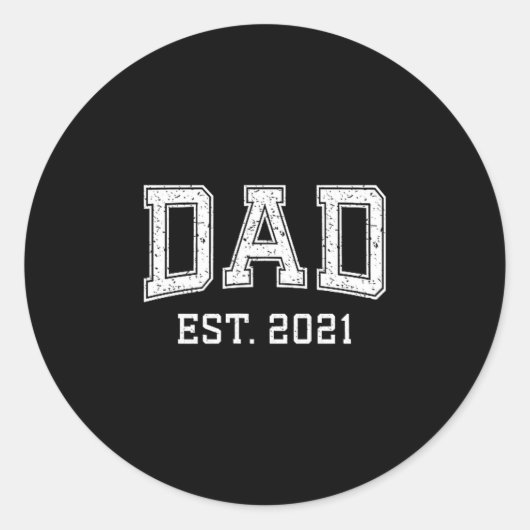 Dad Est 2021 Dad D Fathers Day Ized  Runder Aufkleber (Vorderseite)