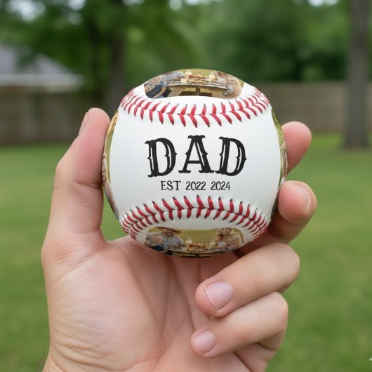 Dad Est 2025 3 Photo Baseball