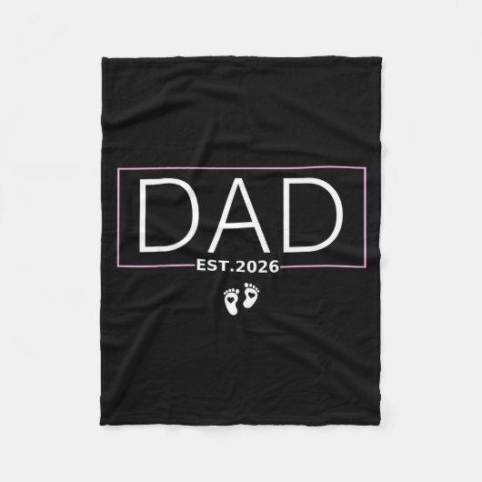 Dad Est. 2026 Expect Baby 2026 Father 2026 New Dad Fleecedecke (Vorderseite)