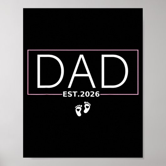 Dad Est. 2026 Expect Baby 2026 Father 2026 New Dad Poster (Vorne)