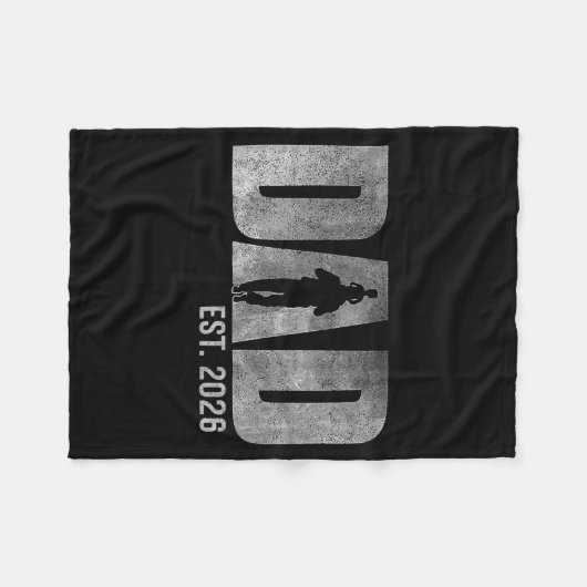 Dad Est. 2026 Father 2026 Loading New Dad 2026 Fleecedecke (Vorderseite (Horizontal))