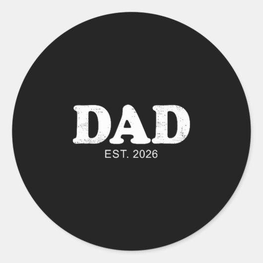 Dad Est. 2026 Logo Father 2026 Loading New Dad 202 Runder Aufkleber (Vorderseite)