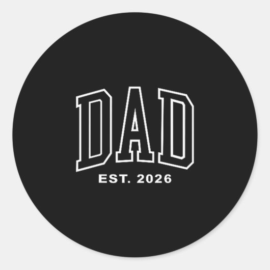 Dad Est 2026 Pregnancy Announcement For Dad Men Fa Runder Aufkleber (Vorderseite)
