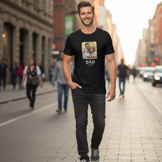 Dad Est 20xx Foto Tri-Blend Shirt