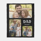 Dad Est 3 Foto Fleecedecke (Vorderseite)