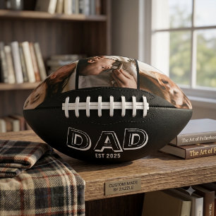 Dad Est 3 Foto-Geschenk Vater Andenken Football