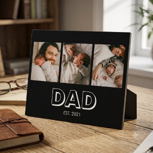 Dad Est 3 Foto-Geschenk Vater Andenken Fotoplatte
