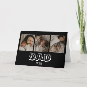 Dad Est 3 Foto-Geschenk Vater Andenken Karte
