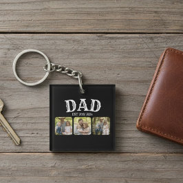 Dad Est 3 Foto Schlüsselanhänger