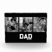 Dad Est 3 Photo Black & White Year Father's Day  Fotoblock (Vorderseite)