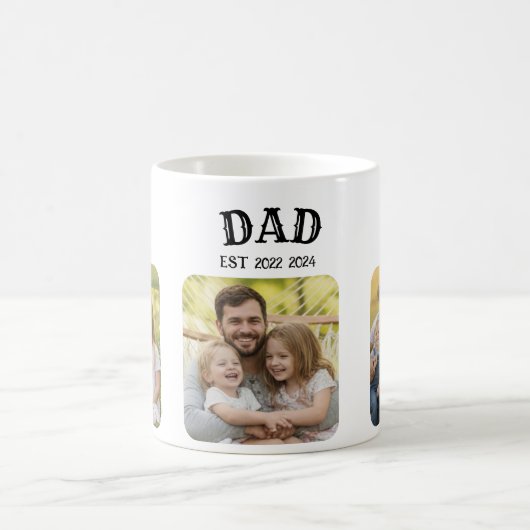 Dad Est 3 Photo Kaffeetasse (Mittel)