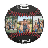 Dad Est. Bold White Font 3 Photo Fathers Day Gift Baseball (Vorderseite)