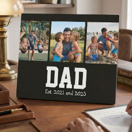 Dad Est. Fette schwarze Schrift 3 Foto Vatertagsge Fotoplatte