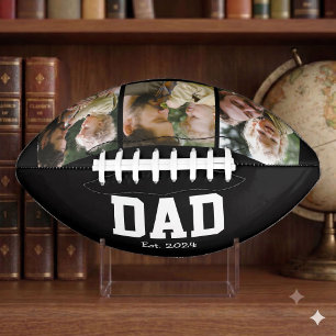 Dad Est. Fettweiß-Schriftart 3 Foto-Vatertagsgesch Football