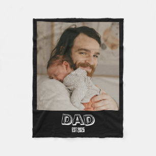 Dad Est Foto-Geschenk Vater Andenken Fleecedecke