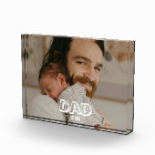 Dad Est Geschenk Neues Vater-Andenken  Fotoblock (Rechts)