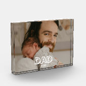 Dad Est Geschenk Neues Vater-Andenken  Fotoblock (Links)
