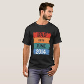 Dad Est Jun 2014 Proud Papa Grandpa Best Daddy Leg T-Shirt (Vorne ganz)