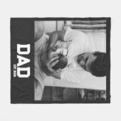 Dad Est Photo Black & White Year Father's Day  Fleecedecke (Vorderseite (Horizontal))