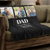 Dad Est. Year Name Number Bold Font 3 Photo Fleecedecke